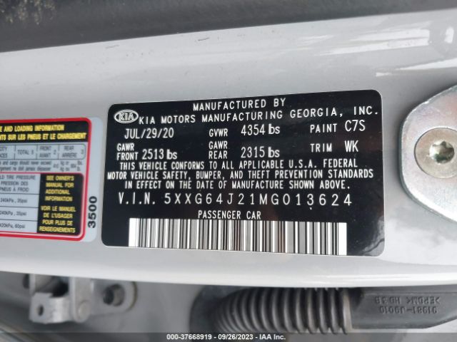5XXG64J21MG013624 KIA K5 Gt-line