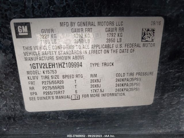 1GTV2LEH1HZ109994 GMC SIERRA 1500