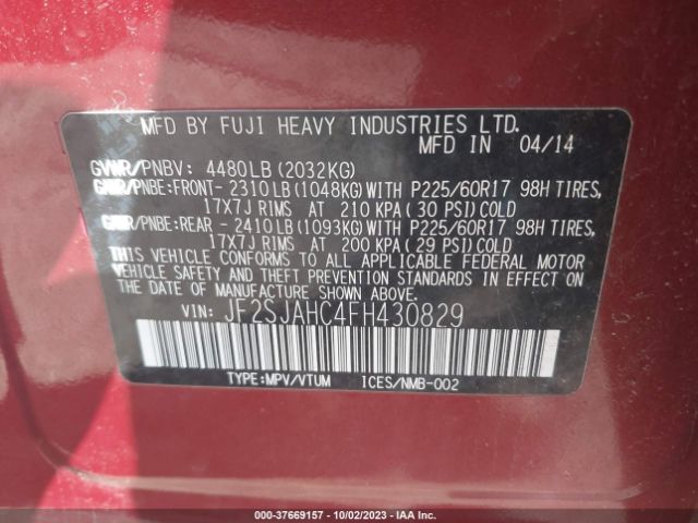 JF2SJAHC4FH430829 Subaru Forester 2.5i Limited