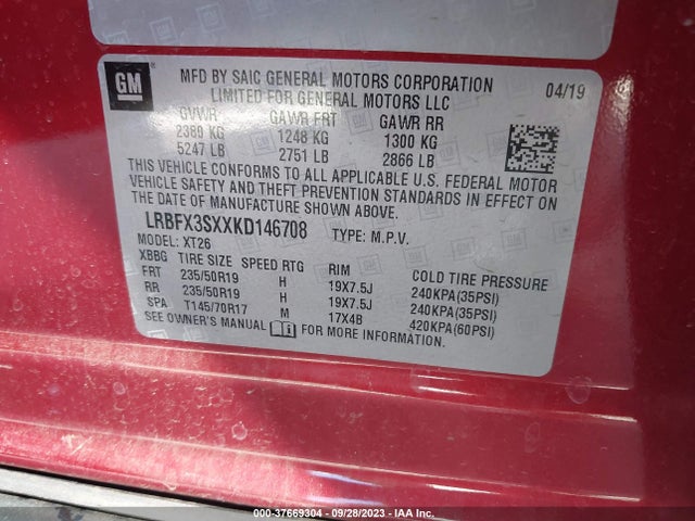 LRBFX3SXXKD146708 Buick Envision Premium