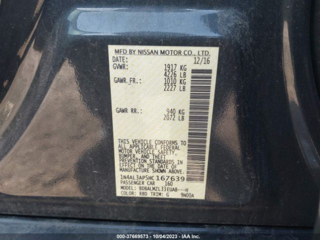 1N4AL3AP5HC167639 Nissan Altima 2.5 Sv