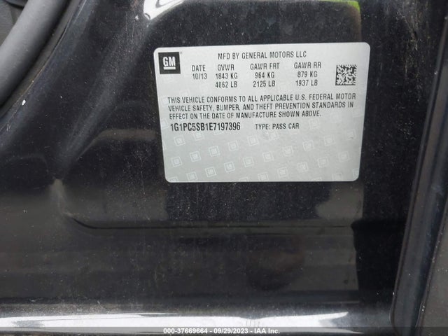 Chevrolet Cruze 1lt 2014 1G1PC5SB1E7197396 Image 9