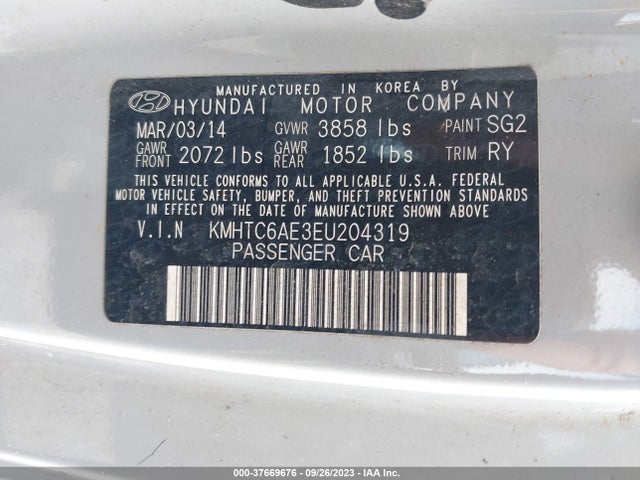 2014 HYUNDAI VELOSTER TURBO R-SPEC VIN: KMHTC6AE3EU204319
