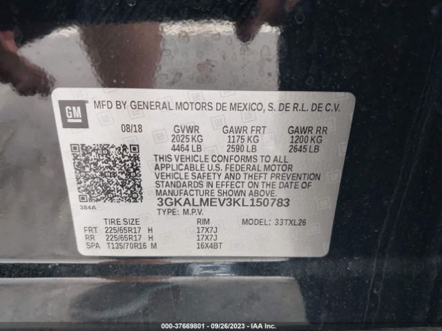 3GKALMEV3KL150783 GMC Terrain Sle
