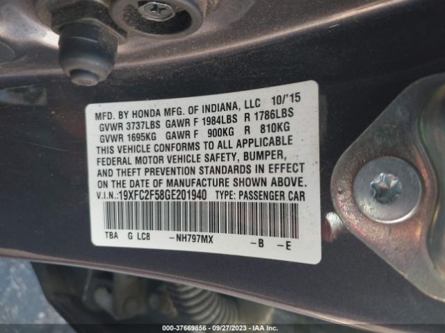 19XFC2F58GE201940 Honda Civic Sedan Lx
