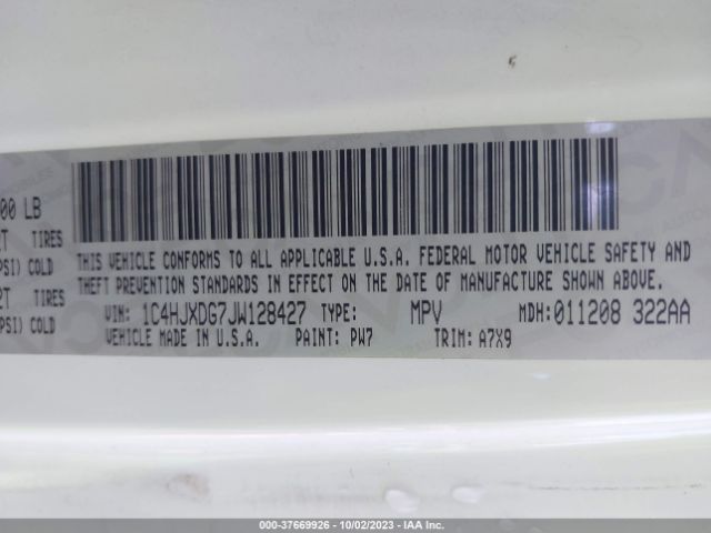 1C4HJXDG7JW128427 Jeep Wrangler Unlimited Sport S