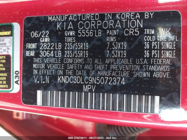 KNDC3DLC9N5072374 KIA Ev6 Wind