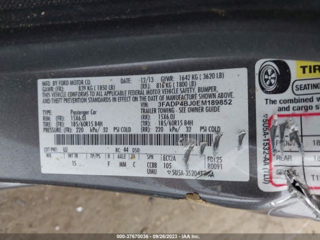 3FADP4BJ0EM189852 Ford FIESTA SE