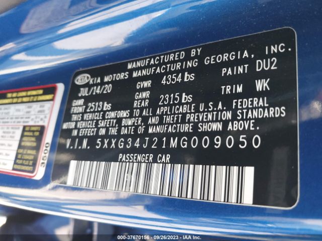 5XXG34J21MG009050 KIA K5 EX