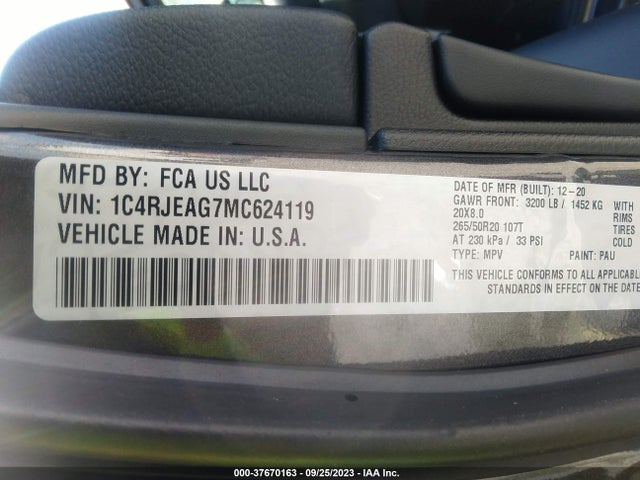 1C4RJEAG7MC624119 Jeep Grand Cherokee Laredo X