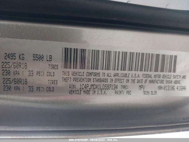 Jeep Cherokee Limited 2020 1C4PJMDX1LD597134 Image 9