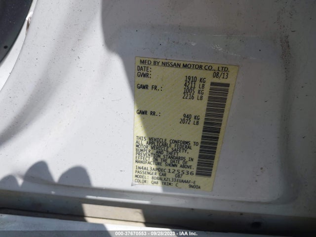 2014 NISSAN ALTIMA 2.5 SL VIN: 1N4AL3AP0EC125536