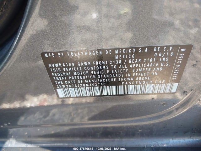 3VW267AJXGM403740 Volkswagen Jetta Sedan 1.4t S