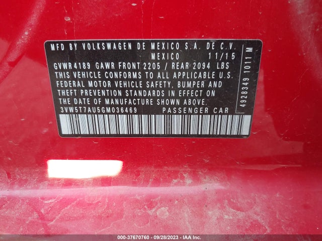 3VW5T7AU5GM036469 Volkswagen Golf Gti Se