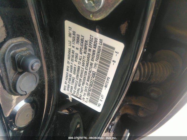 2013 HONDA CIVIC SDN LX VIN: 19XFB2F58DE274563