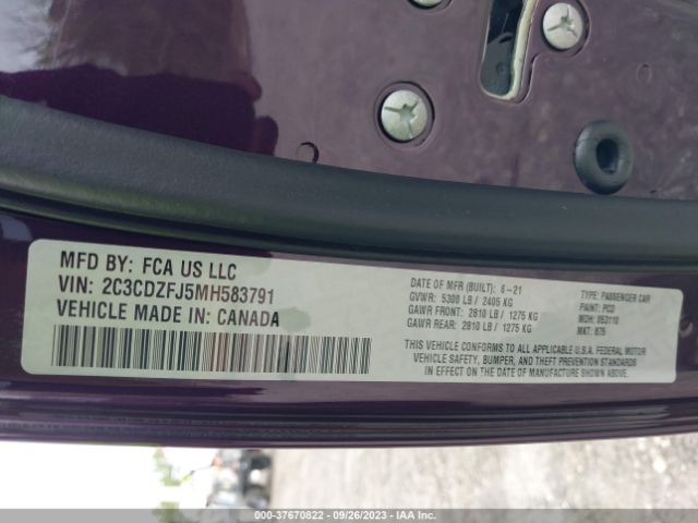 2021 DODGE CHALLENGER 2C3CDZFJ5MH583791 Photo 8