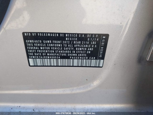 3VW2K7AJ9EM408534 Volkswagen Jetta 2.0l S