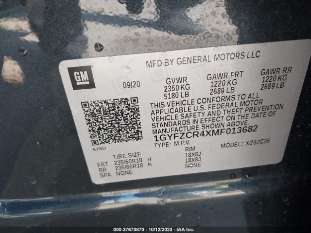 1GYFZCR4XMF013682 Cadillac Xt4 Fwd Premium Luxury