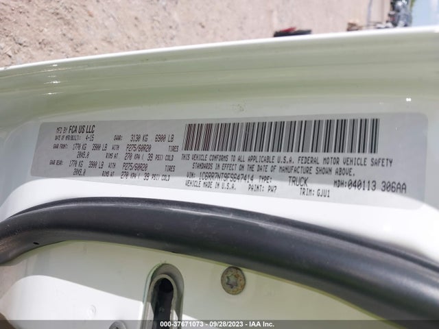 RAM 1500 Laramie 2015 1C6RR7NT9FS647414 Image 9