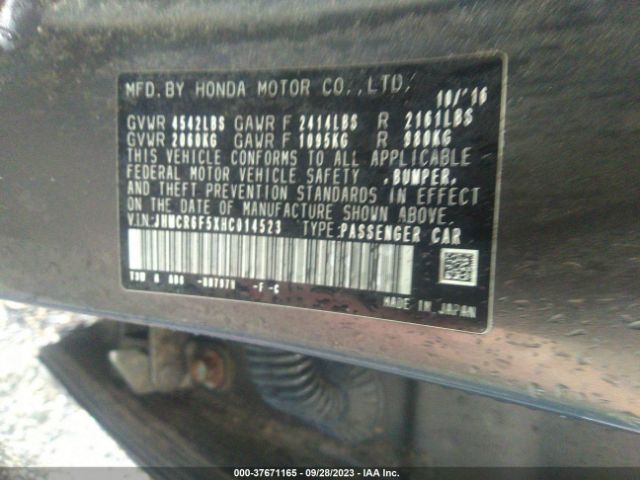 JHMCR6F5XHC014523 Honda Accord Hybrid Ex-l