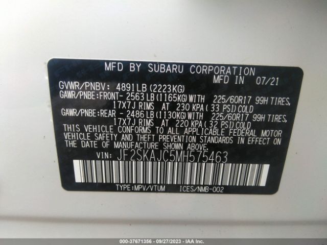 JF2SKAJC5MH575463 Subaru Forester Premium