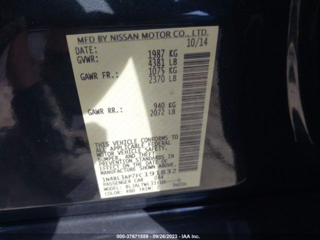 1N4BL3AP7FC191832 Nissan Altima 3.5 Sl