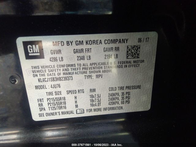 KL4CJ1SB3HB239373 Buick Encore Sport Touring