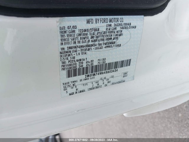 2004 MERCURY GRAND MARQUIS GS VIN: 2MEFM74W64X603434