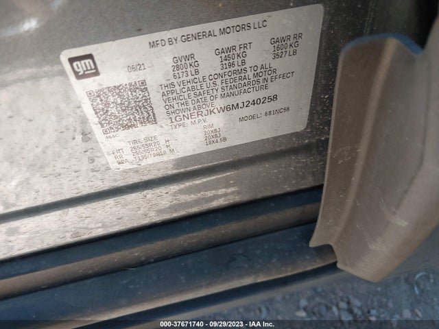 Chevrolet Traverse Rs 2021 1GNERJKW6MJ240258 Image 9