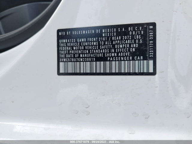 3VWC57BU7KM238819 Volkswagen Jetta S/se/r-line