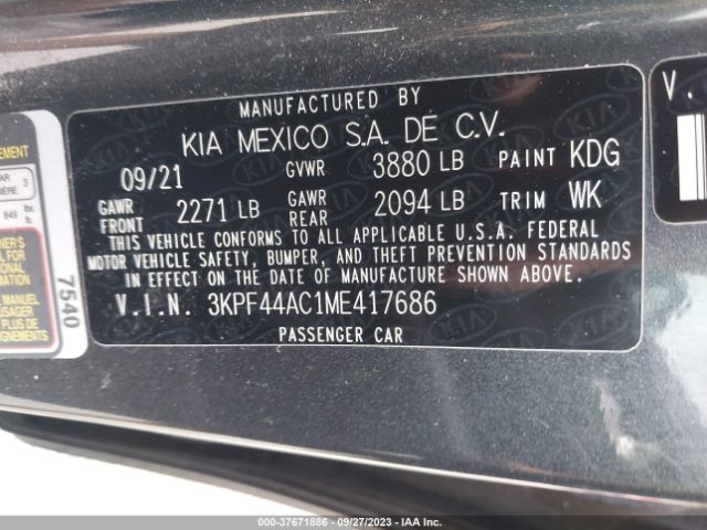3KPF44AC1ME417686 KIA FORTE GT