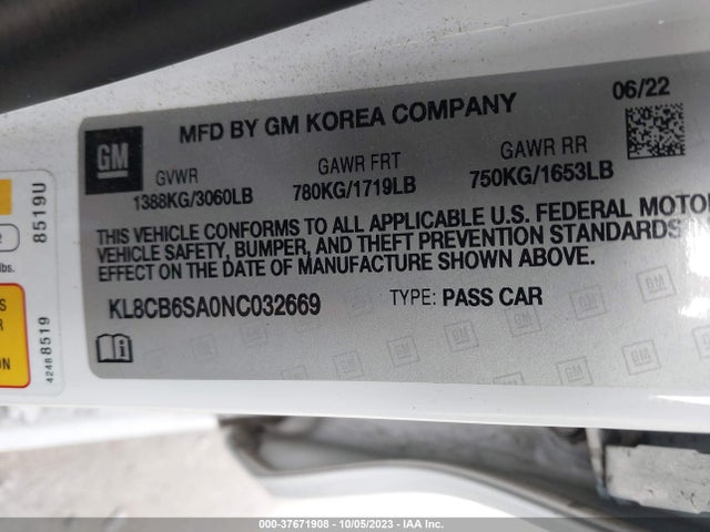 Chevrolet SPARK LS 2022 KL8CB6SA0NC032669 Image 9
