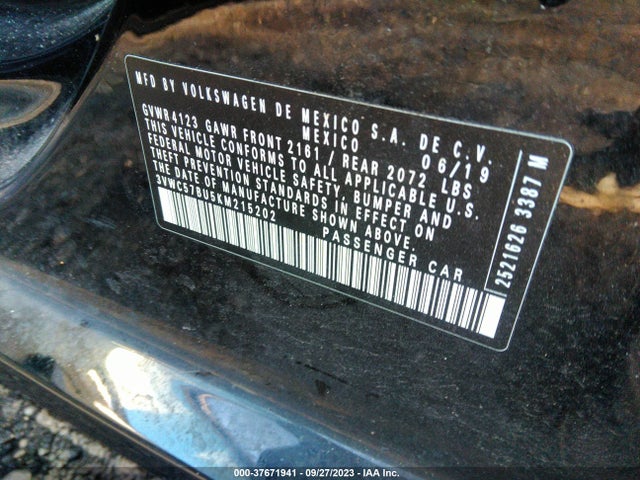 3VWC57BU5KM215202 Volkswagen Jetta S/se/r-line