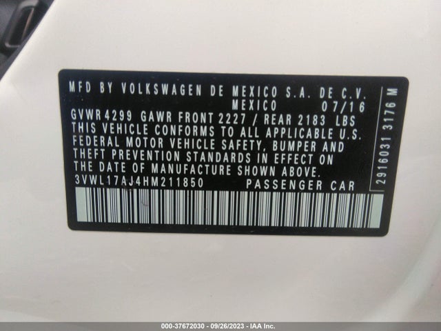 3VWL17AJ4HM211850 Volkswagen Jetta 1.8t Sel