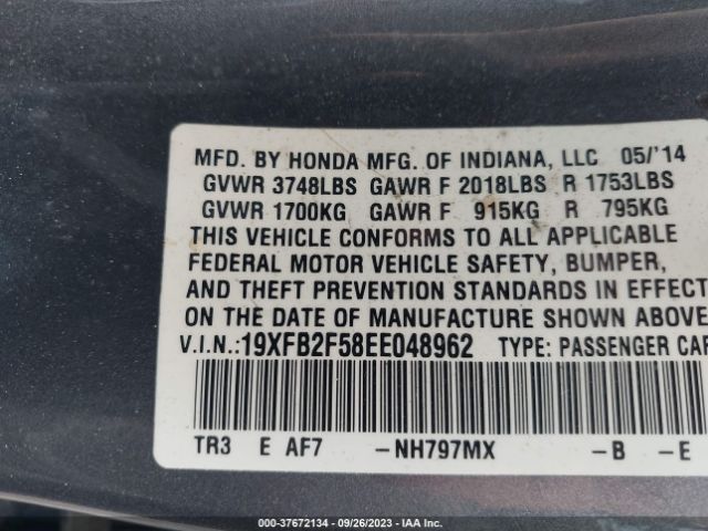 19XFB2F58EE048962 Honda Civic Sedan Lx