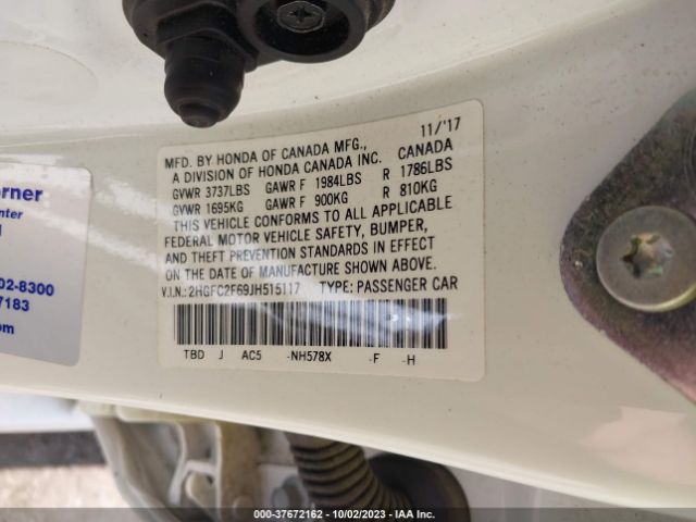 2HGFC2F69JH515117 Honda Civic Sedan Lx