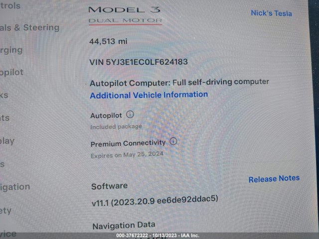 Tesla Model 3 Performance 2020 5YJ3E1EC0LF624183 Image 7