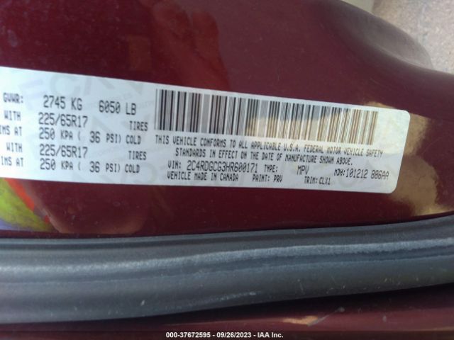 Dodge Grand Caravan Sxt 2017 2C4RDGCG3HR600171 Image 16
