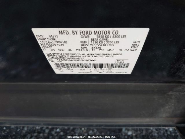 1FM5K8AR3FGC67902 Ford UTILITY POLICE