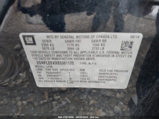 Chevrolet EQUINOX LS 2014 2GNFLEEKXE6381175 Image 9