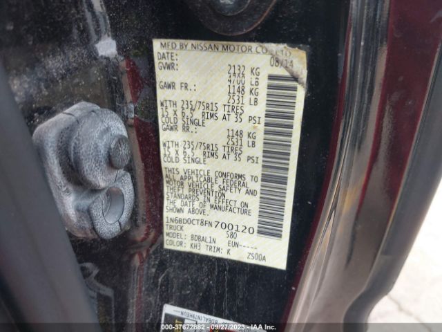 1N6BD0CT8FN700120 Nissan Frontier S/sv