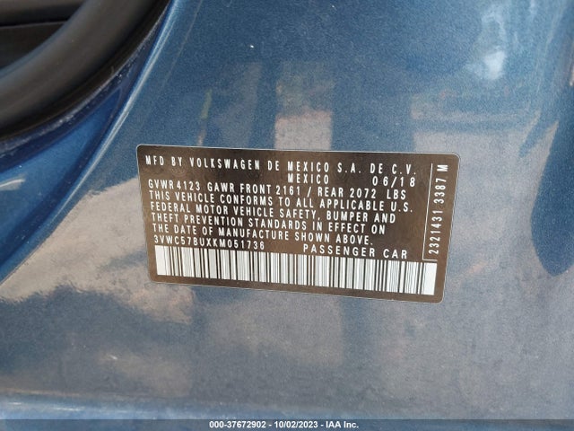 3VWC57BUXKM051736 Volkswagen Jetta S/se/r-line