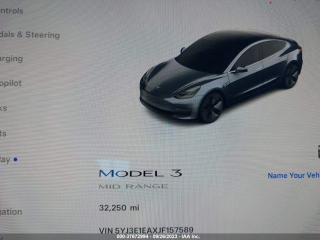 Tesla Model 3 Range Battery 2018 5YJ3E1EAXJF157589 Image 7