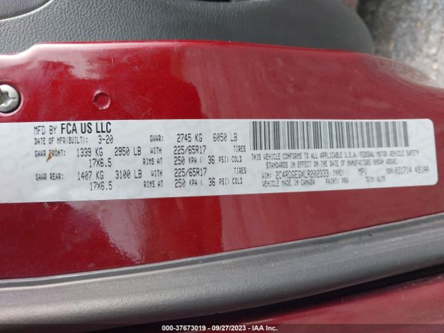2C4RDGEGXLR202333 Dodge Grand Caravan Gt