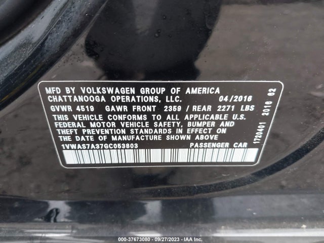 1VWAS7A37GC053803 Volkswagen Passat 1.8t S