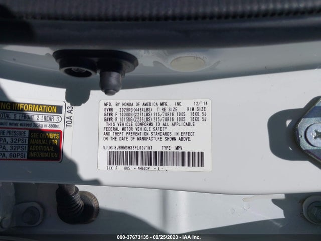 Honda CR-V LX 2015 5J6RM3H33FL007151 Image 16