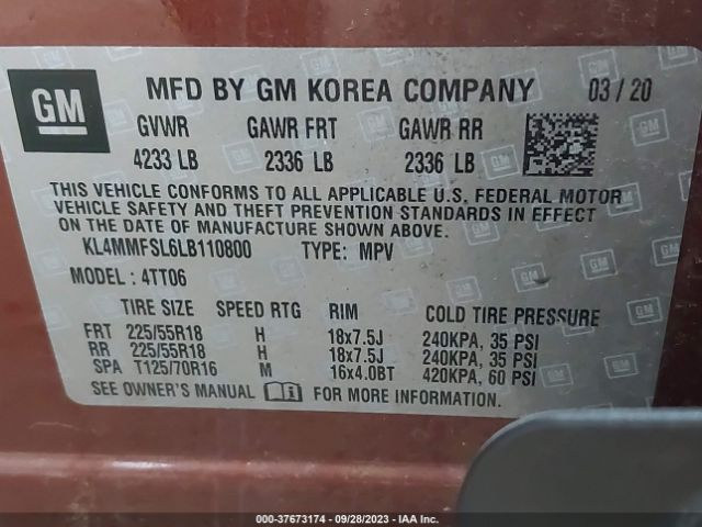 KL4MMFSL6LB110800 Buick Encore Gx Essence