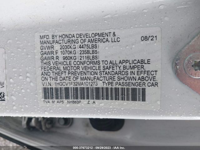 1HGCV1F32MA101273 Honda Accord Sedan Sport