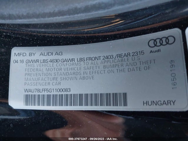 WAU78LFF5G1100083 Audi A3 2.0t Premium