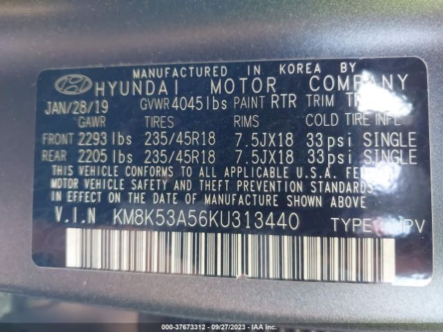 2019 HYUNDAI KONA KM8K53A56KU313440 Photo 8